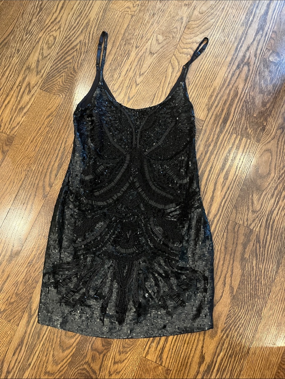 All Saints black Sequin Mini Dress - Picture 3 of 3
